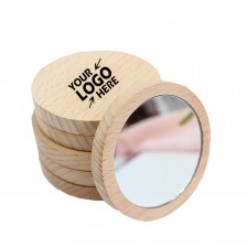 Compact Wood Hand Mirror